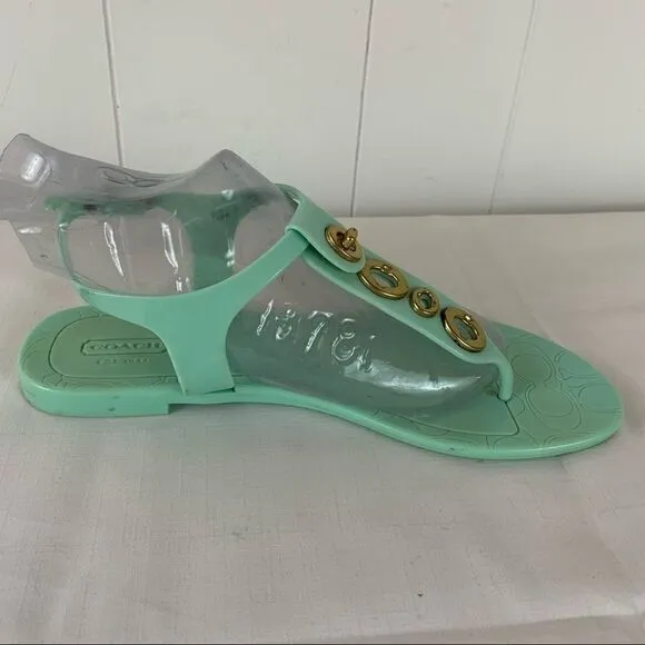 Coach Sandals Mint Green Phila Flat Flip Flops 7B
