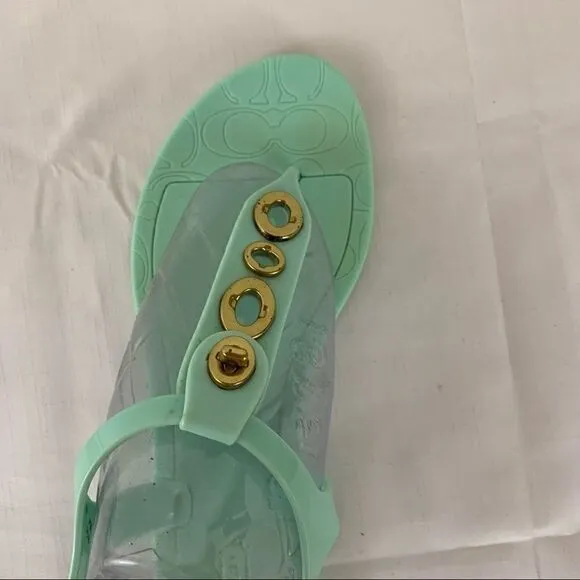 Coach Sandals Mint Green Phila Flat Flip Flops 7B