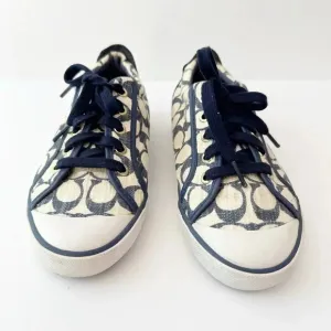 COACH Size 7 Barrett Low Top Lace Up Canvas Sneakers