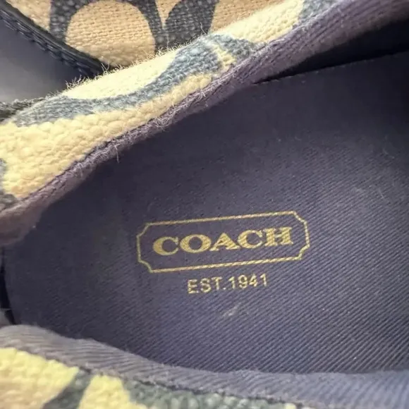 COACH Size 7 Barrett Low Top Lace Up Canvas Sneakers