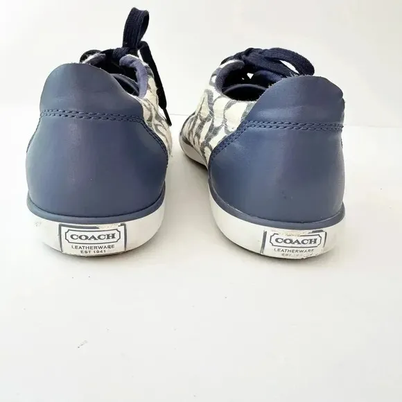 COACH Size 7 Barrett Low Top Lace Up Canvas Sneakers