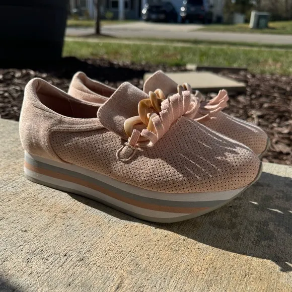 Coconuts by Matisse Womens Bess Perforated Platform Loafers Casual - Pink