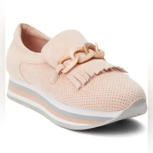 Coconuts by Matisse Womens Bess Perforated Platform Loafers Casual - Pink