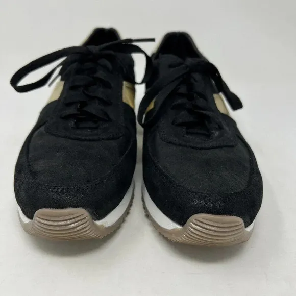 CoFi Holly Fashion Sneaker Black Gold Leather Lace Up Sneaker Women's Size 8.5