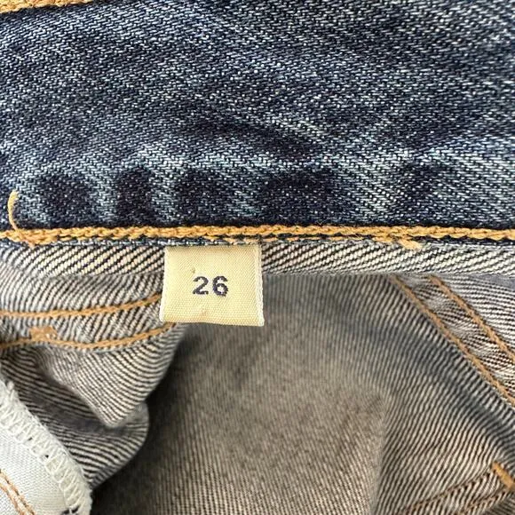 COH Emery High Rise Relaxed Crop 100% Organic Cotton USA Premium Vintage blue 26