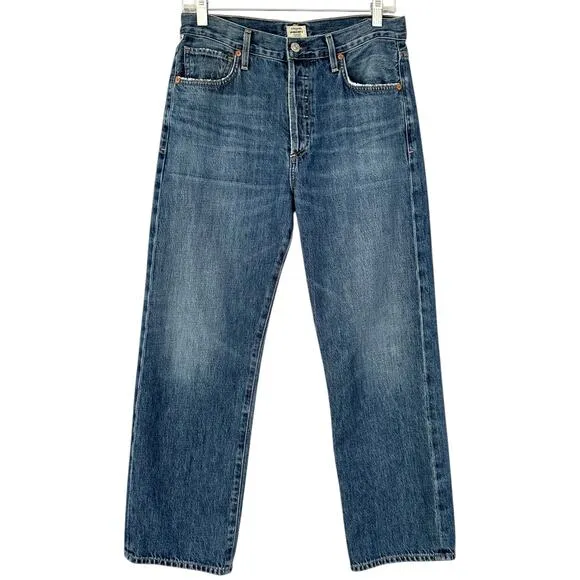 COH Emery High Rise Relaxed Crop 100% Organic Cotton USA Premium Vintage blue 26