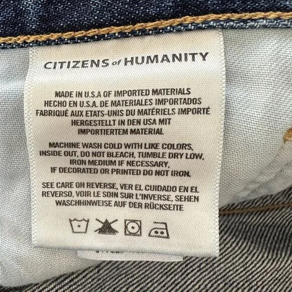 COH Emery High Rise Relaxed Crop 100% Organic Cotton USA Premium Vintage blue 26