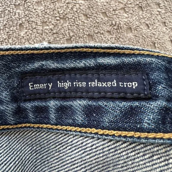 COH Emery High Rise Relaxed Crop 100% Organic Cotton USA Premium Vintage blue 26