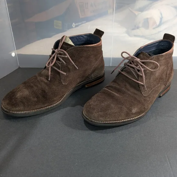 Cole Haan 10M Ogden Chukka dark brown suede leather Oxford low boots