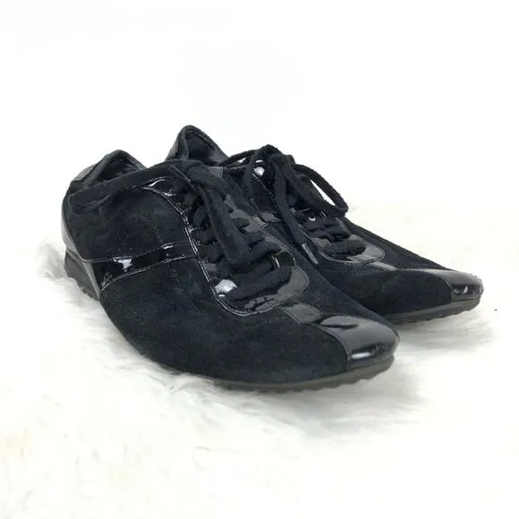 Cole Haan 6.5 B Womens Black Suede Fashion Sneakers