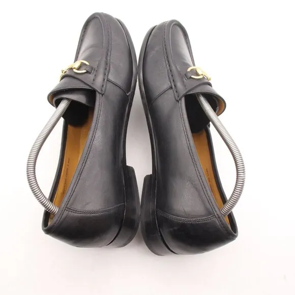 Cole Haan Ascot II Loafers Men's Size 10 W Black Leather Gold Horsebit C02498