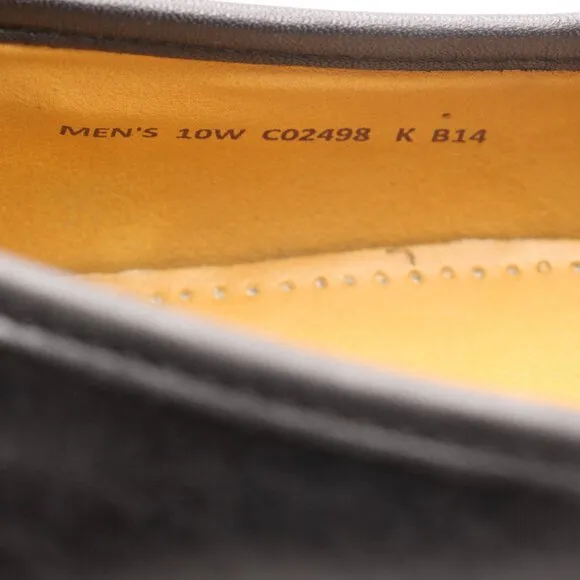 Cole Haan Ascot II Loafers Men's Size 10 W Black Leather Gold Horsebit C02498