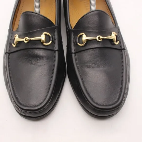 Cole Haan Ascot II Loafers Men's Size 10 W Black Leather Gold Horsebit C02498