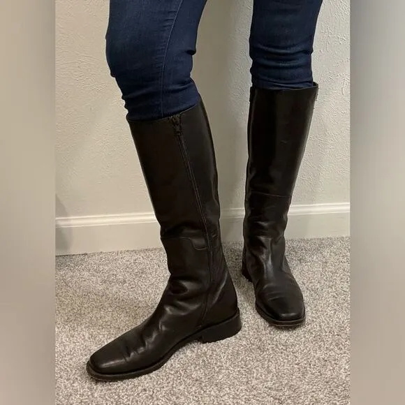 Cole Haan Black Leather Buckle Riding Boots Women’s Size 7