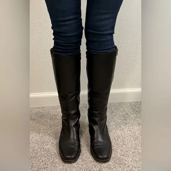 Cole Haan Black Leather Buckle Riding Boots Women’s Size 7