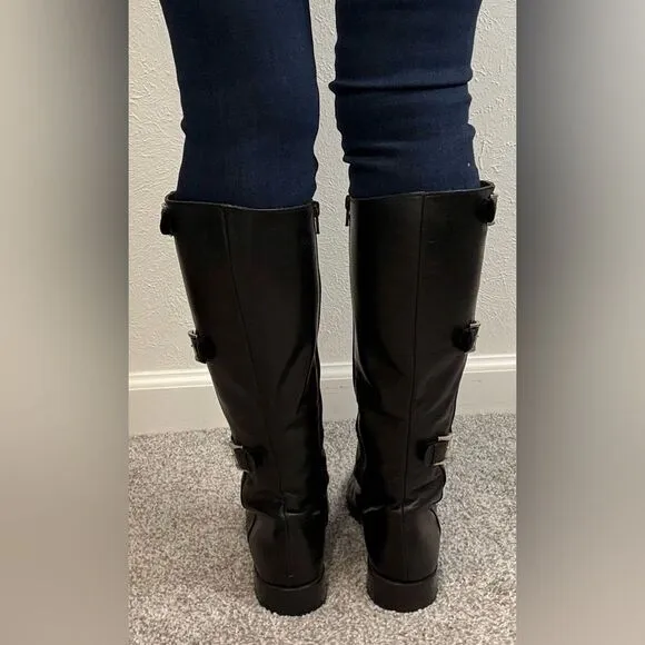 Cole Haan Black Leather Buckle Riding Boots Women’s Size 7