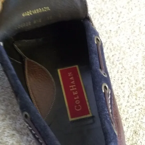 Cole Haan Brown &amp; Navy Leather Tassel Loafers