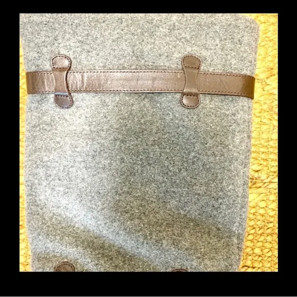 Cole Haan Brown Leather Felted Wool Boots