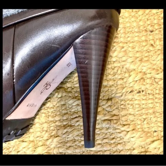 Cole Haan Brown Leather Felted Wool Boots