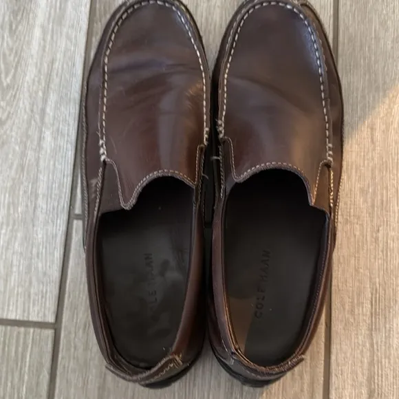 Cole Haan Brown Leather Slip-On Loafers Men’s 10 Comfort Casual Shoes