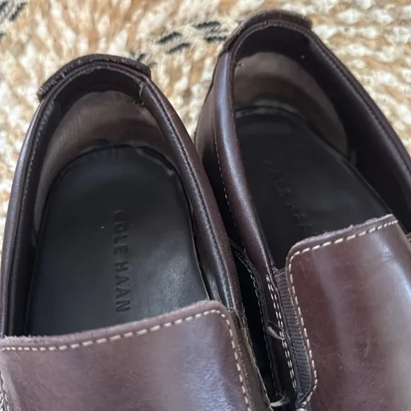Cole Haan Brown Leather Slip-On Loafers Men’s 10 Comfort Casual Shoes