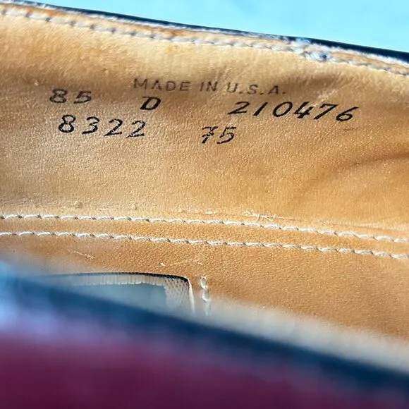 Cole Haan Burgundy Leather Tassel Kiltie Loafer - Men's 8.5D USA Made in Maine