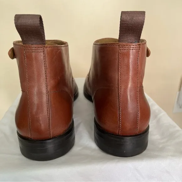 Cole Haan Cambridge Monk Leather Perforated Double Strap Boots Brown Size 11M