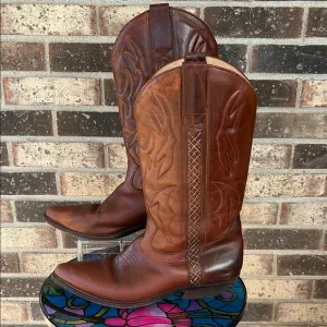 Cole Haan Cognac Brown Pointed Toe Cowboy Boots Style 09075 Western Classic