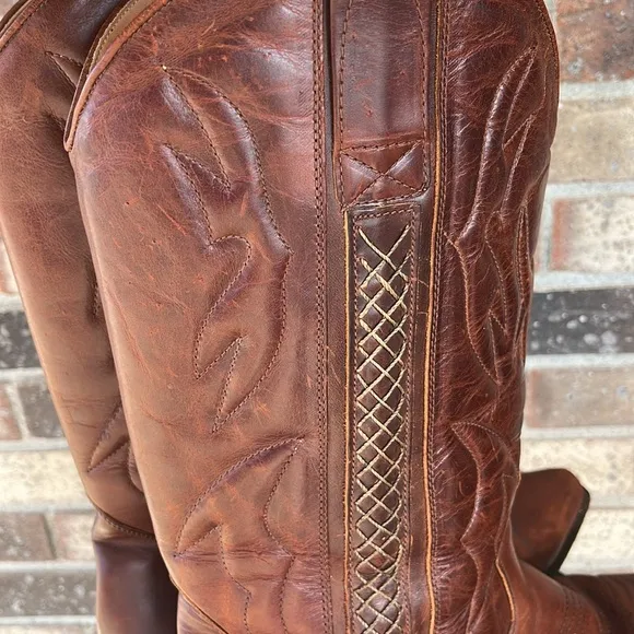 Cole Haan Cognac Brown Pointed Toe Cowboy Boots Style 09075 Western Classic