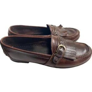 Cole Haan Country Men's Brown Leather Kiltie Buckle Loafers Size 8.5M (F6656)