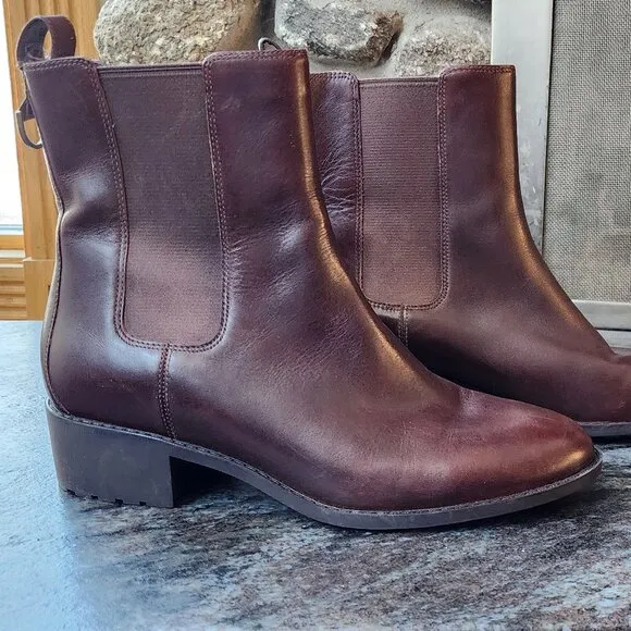 Cole Haan Grand OS Chelsea Madison Cognac Leather Waterproof Boots Size 10.5B