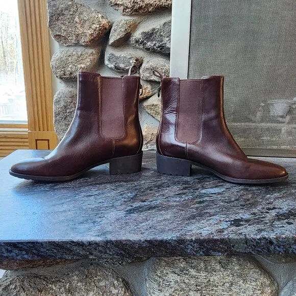 Cole Haan Grand OS Chelsea Madison Cognac Leather Waterproof Boots Size 10.5B