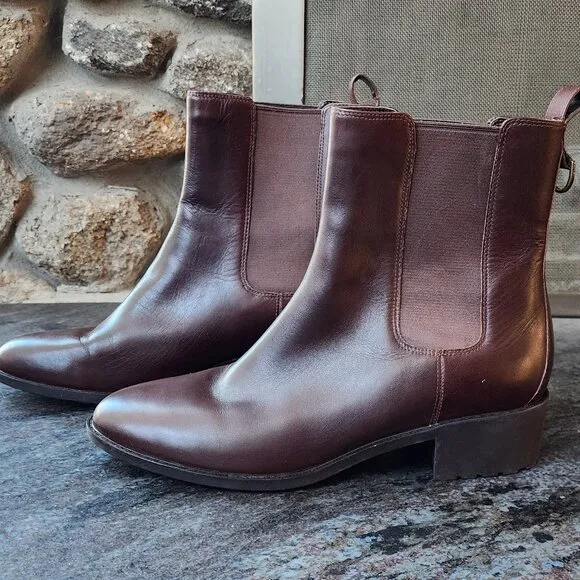 Cole Haan Grand OS Chelsea Madison Cognac Leather Waterproof Boots Size 10.5B
