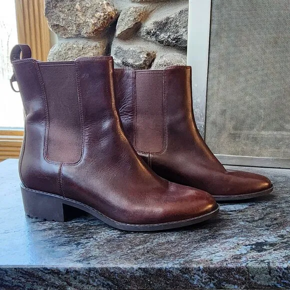 Cole Haan Grand OS Chelsea Madison Cognac Leather Waterproof Boots Size 10.5B