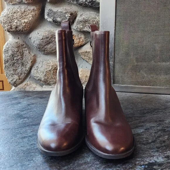 Cole Haan Grand OS Chelsea Madison Cognac Leather Waterproof Boots Size 10.5B