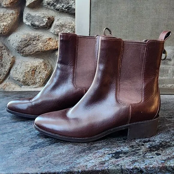 Cole Haan Grand OS Chelsea Madison Cognac Leather Waterproof Boots Size 10.5B