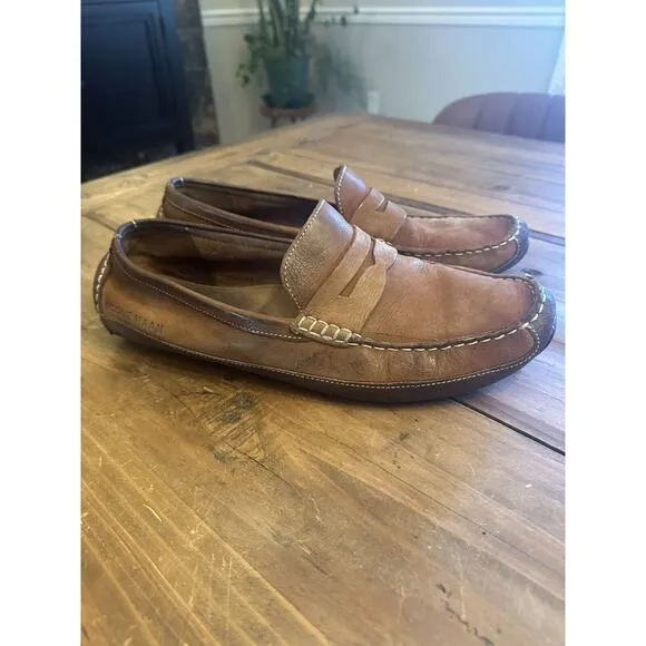 Cole Haan Grand Os Men's Wyatt Penny Driver Style C30966 Suede Brown Size 11.5