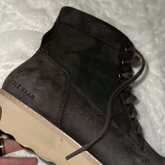 Cole Haan Grand.os Brown Camo Leather Boots