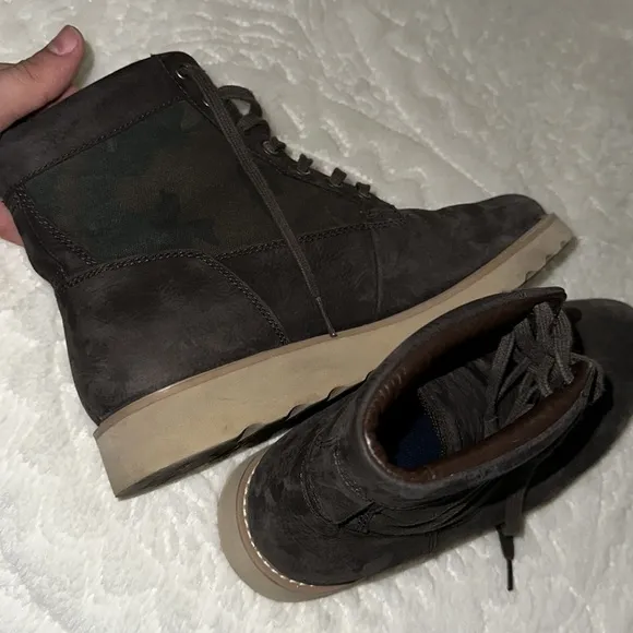 Cole Haan Grand.os Brown Camo Leather Boots
