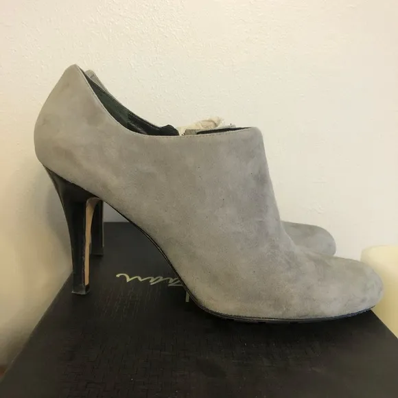 Cole Haan Gray Ankle Boots Suede Minimalist Design