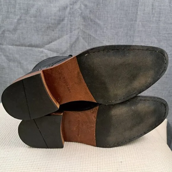 Cole Haan Liam Chukka II Semi Wing Tip C11052 Men's Black Leather Boots Sz 10.5