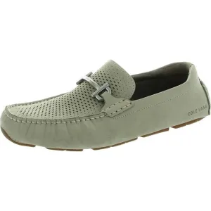 Cole Haan Mens Beige Laser Cut Leather Loafers New