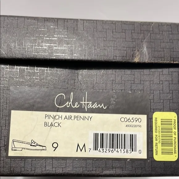 Cole Haan Men's Black Penny Pinch Loafers Sz 9M