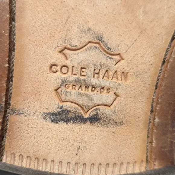 Cole Haan Men's Brown Leather Penny Loafers 7.5 Grand 360 Preppy Camel