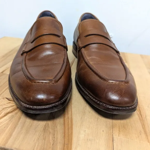 Cole Haan Men's Brown Leather Penny Loafers 7.5 Grand 360 Preppy Camel