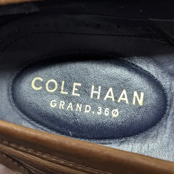 Cole Haan Men's Brown Leather Penny Loafers 7.5 Grand 360 Preppy Camel