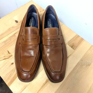 Cole Haan Men's Brown Leather Penny Loafers 7.5 Grand 360 Preppy Camel