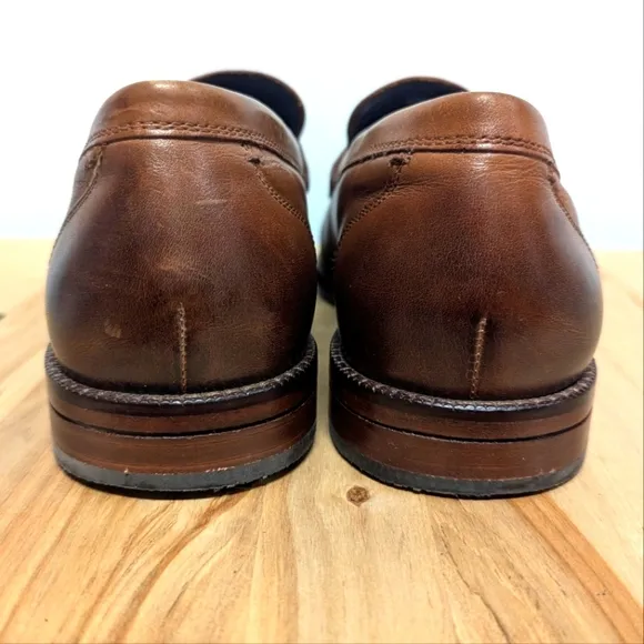 Cole Haan Men's Brown Leather Penny Loafers 7.5 Grand 360 Preppy Camel
