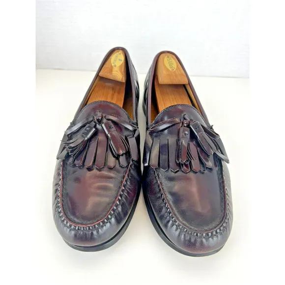 Cole Haan Mens Pinch Tassel Loafers US Size 10.5 D Burgundy Leather C02692