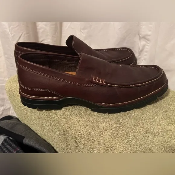 Cole Haan Mens Size 10.5 M Tucker Venetian Brown Loafer Moc Leather Loafers VGUC
